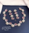Silver And Rose Gold AD Diamond Necklace 4 Catalog
